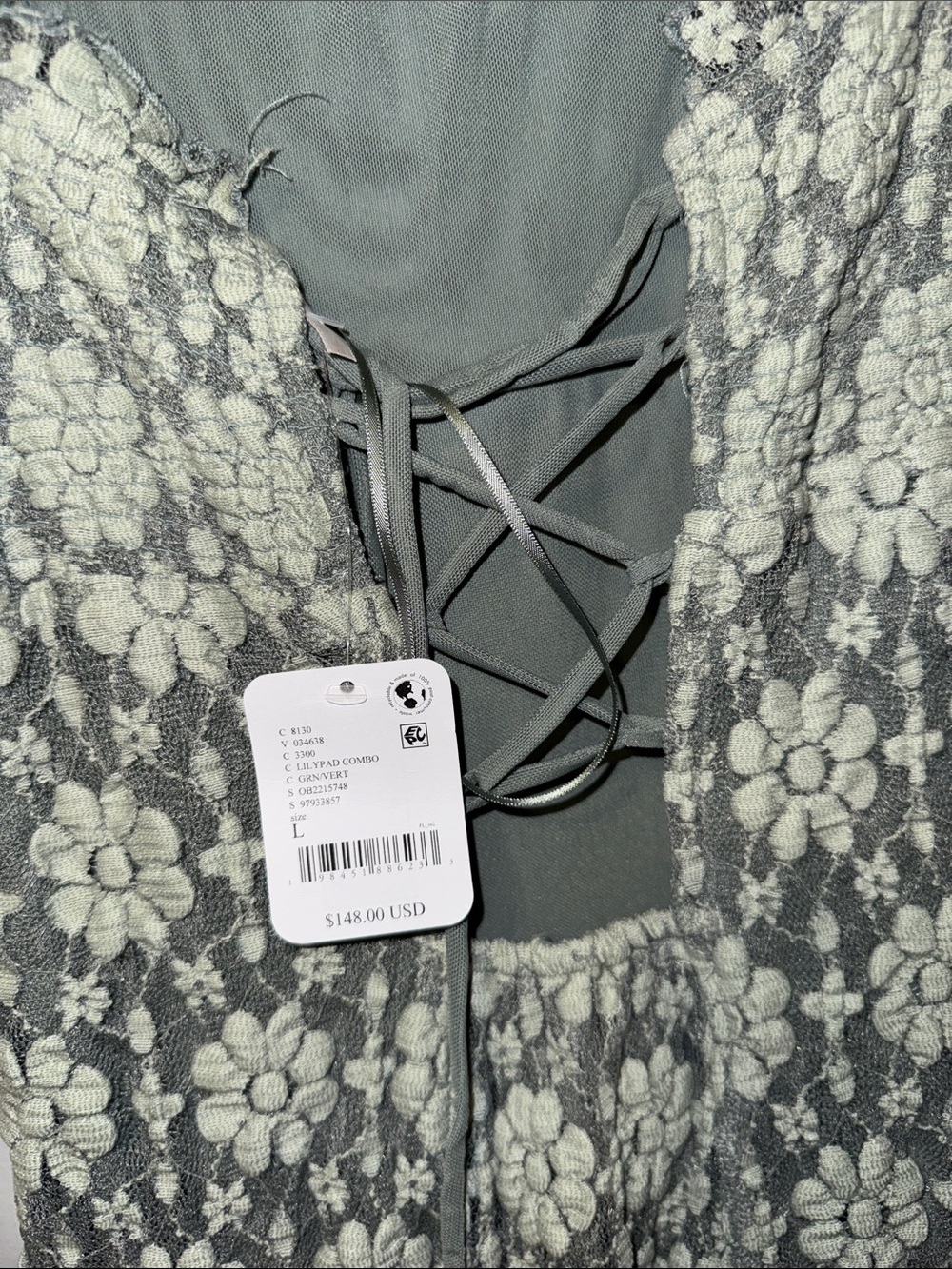 Free People Sage Green Floral Smocked Maxi Dress - Picture 2 of 5